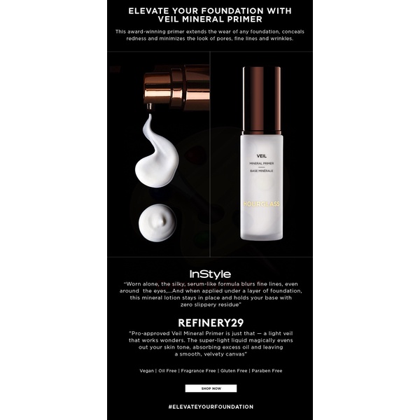 HOURGLASS 🏅 Kem Lót Veil Mineral Primer / Vanish Airbrush Primer