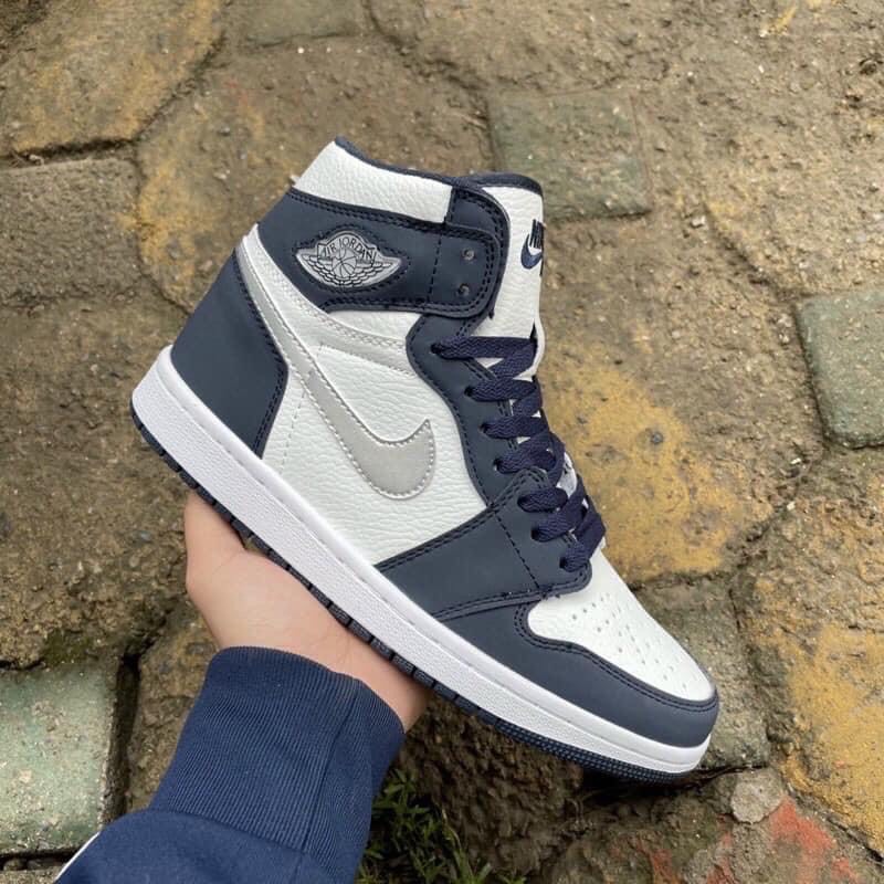 Giày JD panda đen trắng , xanh nỉ cổ cao các màu mới , Giày thể thao jordan 1 high nam nữ các mẫu mới 2022