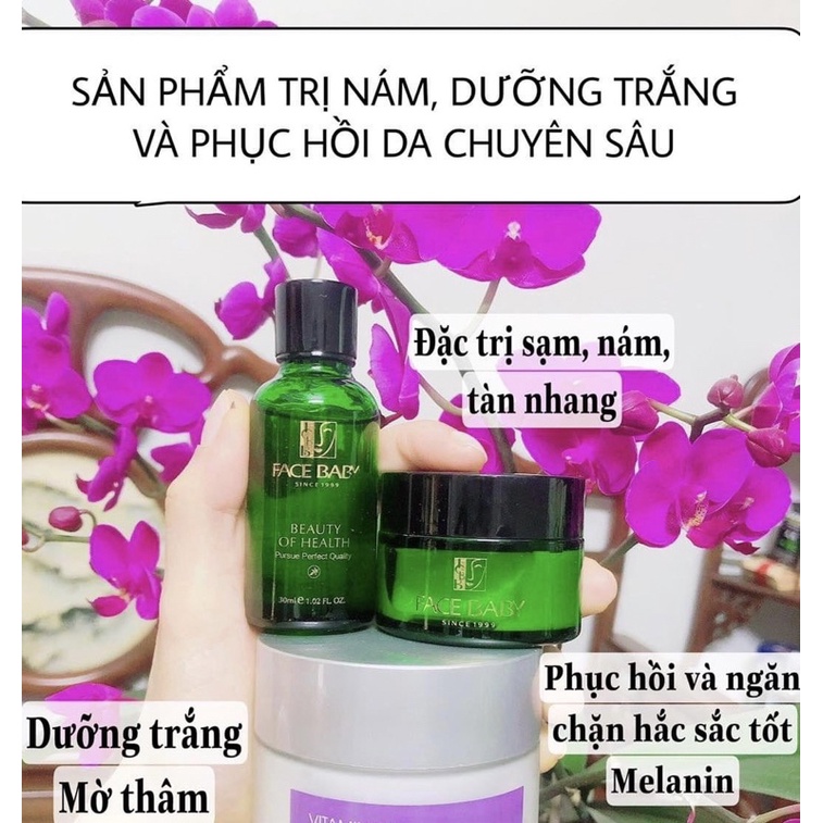 Combo kem và serum Face Baby xanh siêu loại bỏ nám phục hồi 2022