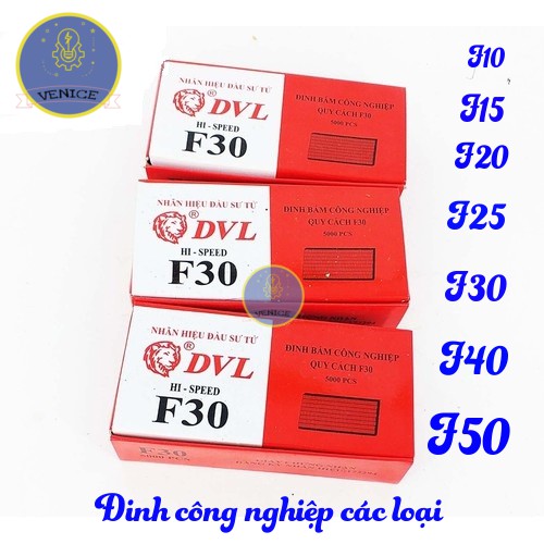 Đinh công nghiệp DETCHUN - Đinh bắn gỗ các loại F15, F20, F25, F30 - 1 hộp 5000 đinh