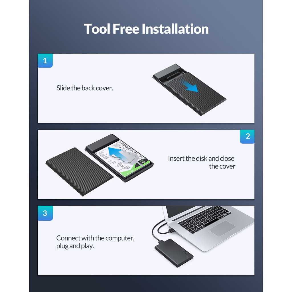 ORICO Hộp Túi Đựng Ổ Cứng 2.5" SATA USB 3.0 5Gbps Hỗ Trợ (2521U3)