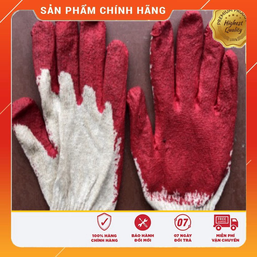 [Rẻ Vô Địch] Găng tay sợi phủ cao su đỏ (10 đôi)