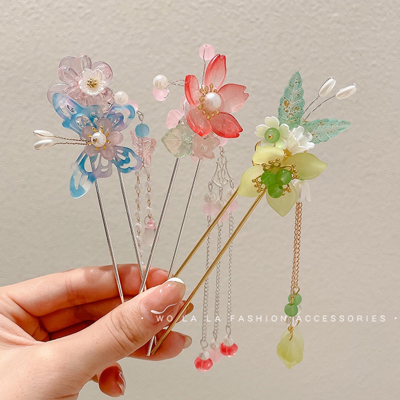 Trâm Cài Tóc Thiết Kế Tua Rua Phong Cách Cổ Điển Cho Nữ