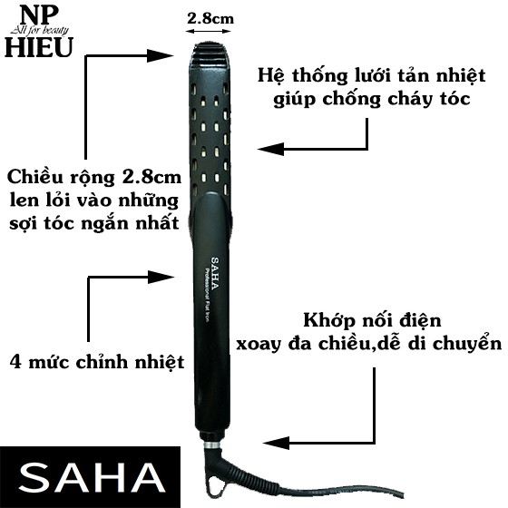 Máy duỗi tóc cao cấp Saha