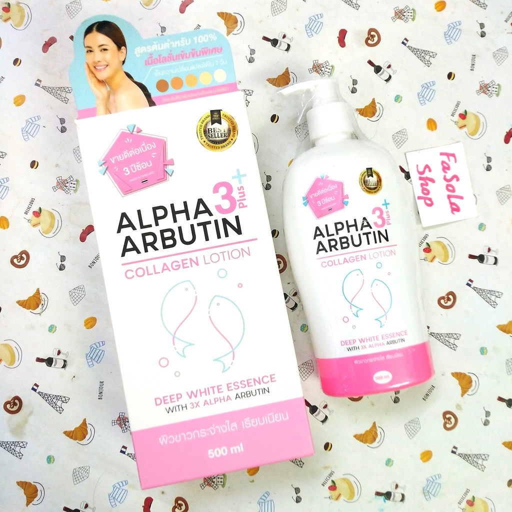 Sữa dưỡng thể ALPHA ARBUTIN 3 Plus + Collagen Lotion 500ml Thái Lan trắng sáng da dưỡng ẩm mềm mịn