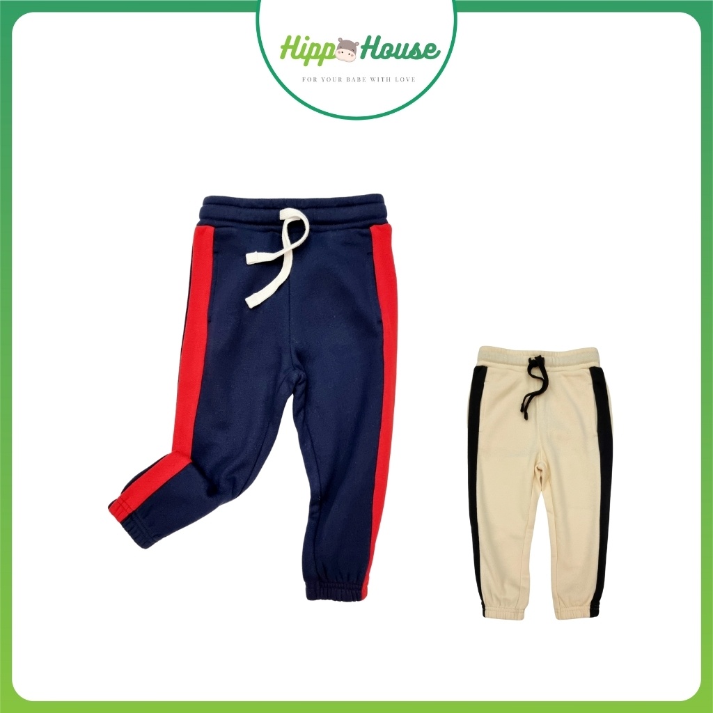 Quần Nỉ bông Dài Bo Gấu Jogger Thu Đông Bé Trai Bé Gái Xuất Dư size 9-20kg Hippo House