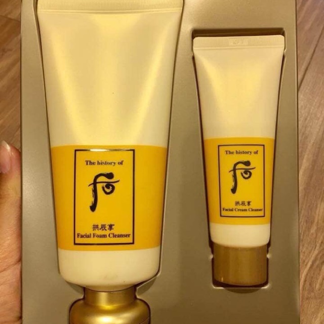 Set Sữa rửa mặt whoo vàng