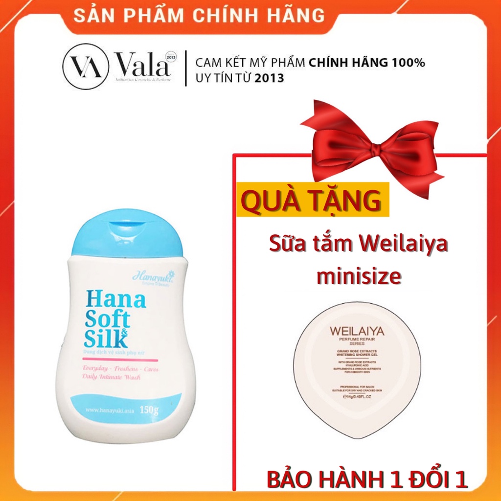 Dung dịch vệ sinh phụ nữ hana soft silk thơm dịu nhẹ và làm sạch cô bé 150g