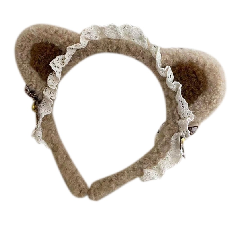 Băng Đô Tai Mèo Phối Ren Đính Chuông Phong Cách Lolita