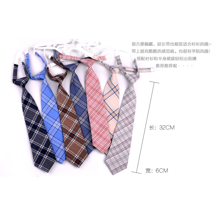 New Free KnotjkTie Women's Uniform Accessories All-Matching College Style Plaid Buckle Tie Casual Japanese Multicolor
