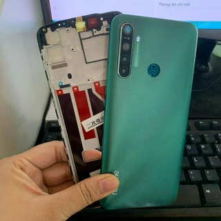 bộ vỏ realme 5i zin có kính cam vad nút tăng giảm âm lượng
