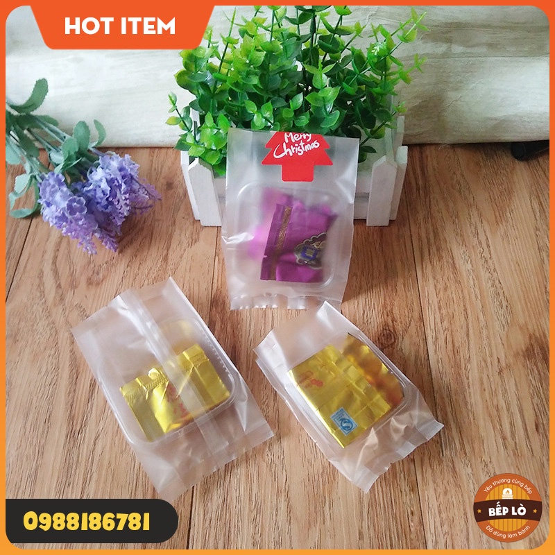 Túi bánh trung thu túi trà hoa mẫu túi mờ XINH XẮN - 1 set 100 túi