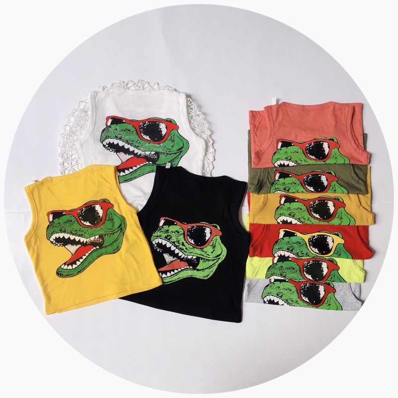 Áo Ba Lỗ Khủng Long Cho Bé 7-18kg Siêu Ngầu