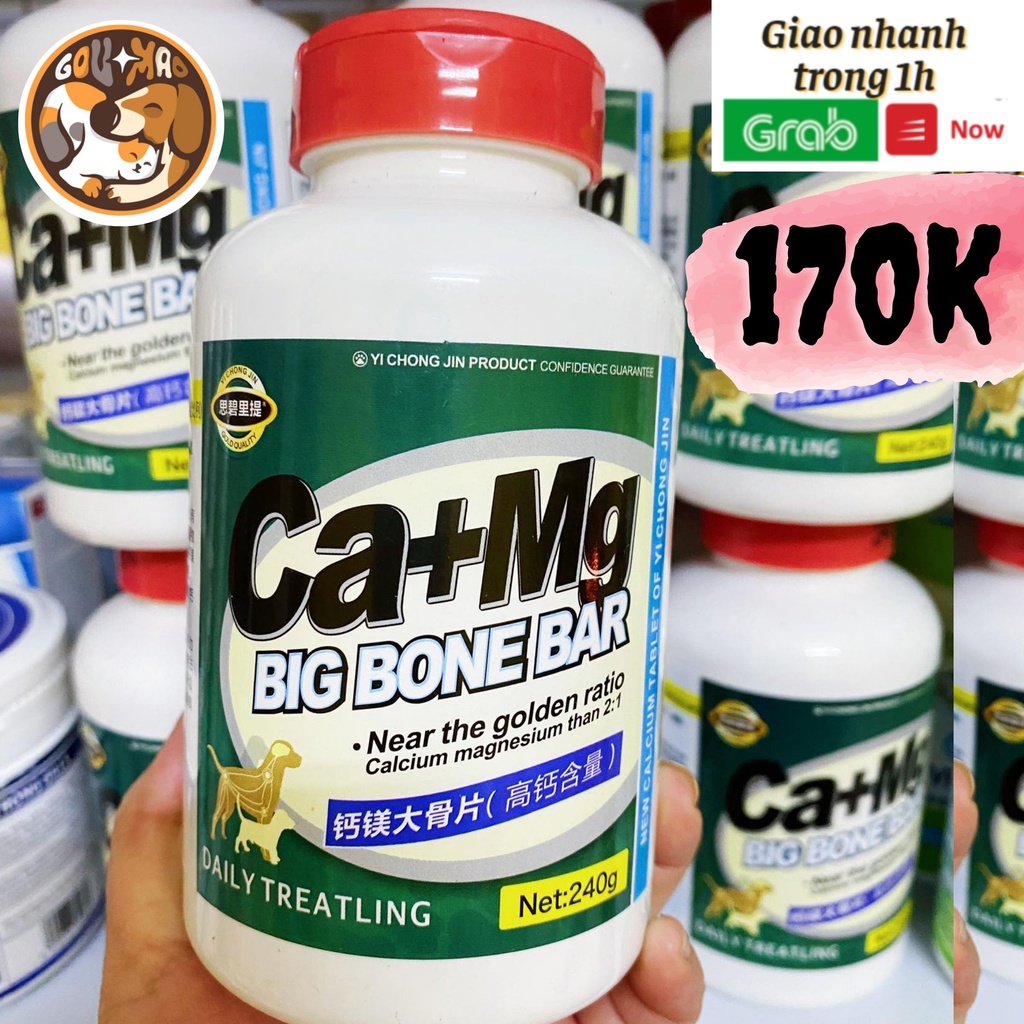 Viên Nhai Giúp Bổ Sung canxi + magie cho chó mèo Ca+Mg Hộp 255 viên - GouMao