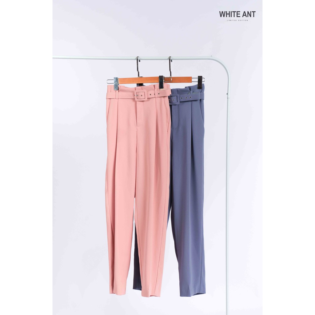 Quần baggy đai eo nữ dáng dài cơ bản 90cm có 2 màu, đủ size, chuẩn size White Ant