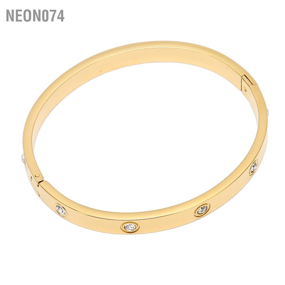 Neon074 Neon074 Vòng đeo tay cổ điển thời trang Đơn giản cao cấp làm thủ công bằng vàng với đá thạch cho phụ nữ