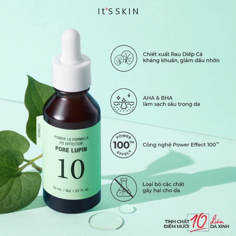 Tinh chất se khít lỗ chân lông It's Skin Power 10 Formula PO Effector Pore Lupin 30ml
