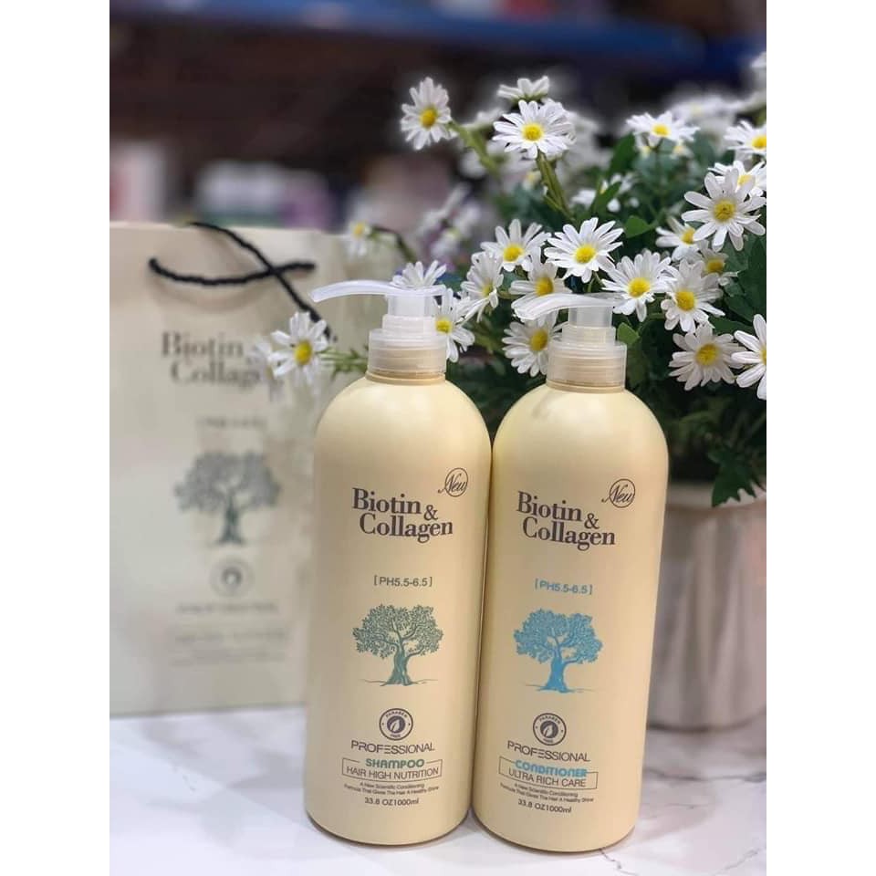 Combo gội xả biotin collagen trắng dầu gội ngăn rụng tóc cho nam nữ 1000ml (HÀNG CHÍNH HÃNG)