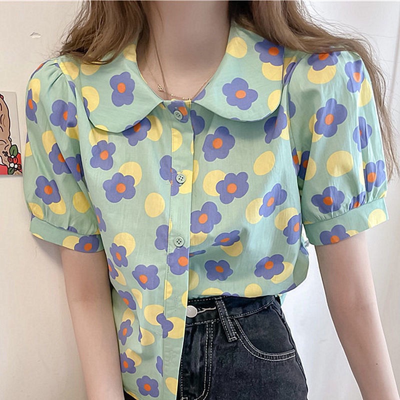 Áo sơ mi lửng cổ bẻ in hình Joker phong cách vintage thời trang cho nữ