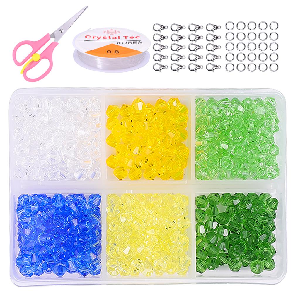 Set 600 hạt pha lê Beadia bằng nhựa trong suốt dùng làm trang sức diy