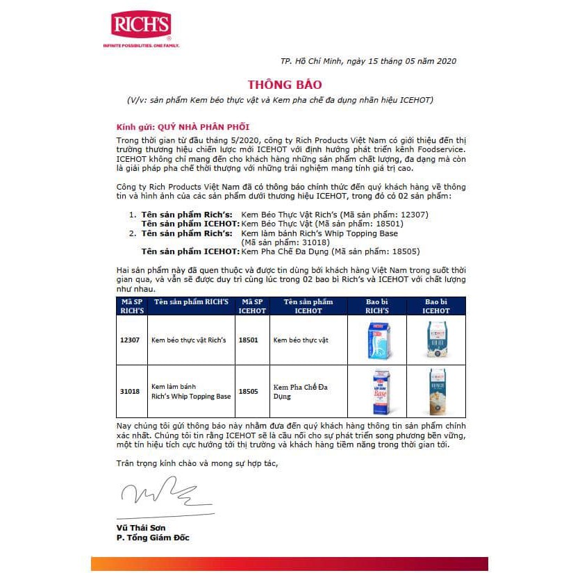 Kem Béo Topping Base (Rich's Gold Label) 907gram | BigBuy360 - bigbuy360.vn