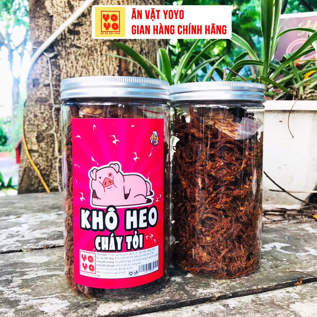 Khô heo cháy tỏi hũ 300g Đồ ăn vặt YOYO