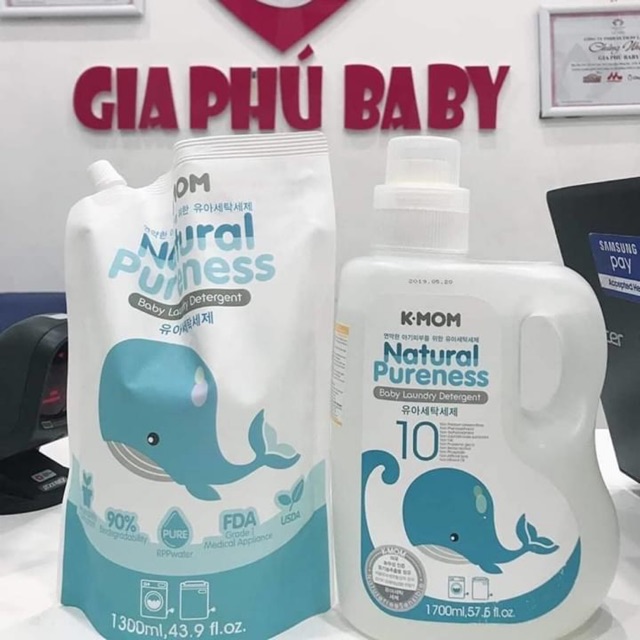 Nước giặt Kmom hữu cơ Hàn Quốc mua 3 can tặng 1 túi