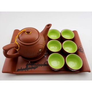 Bộ ấm chén uống chè Bát Tràng