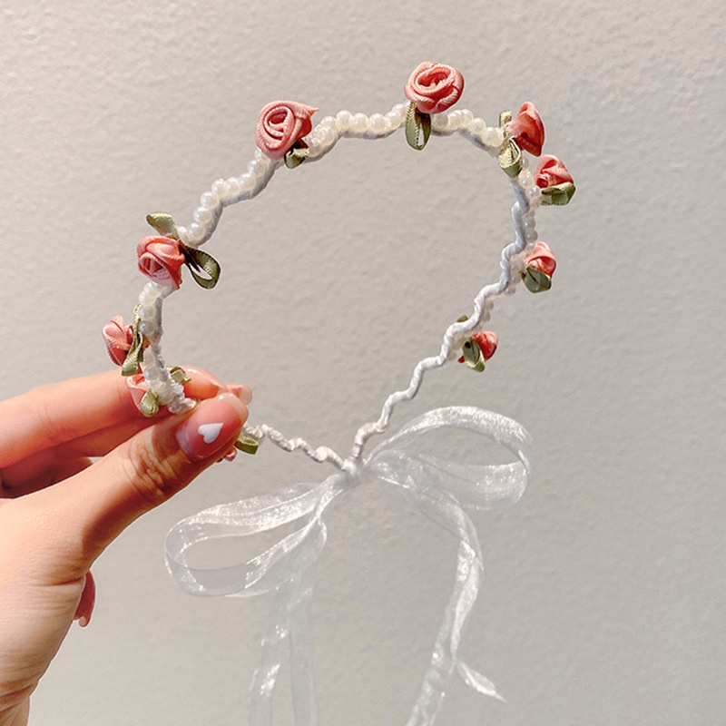 Băng Đô Vải Satin Đính Hoa Và Ngọc Trai Thời Trang Cho Nữ