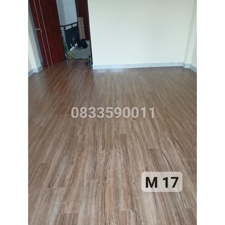 Miếng Sàn dày 2mm x 45cm x15,2cm.Sàn Nhựa Giả Gỗ Có Keo Sẵn , Nhận thi công