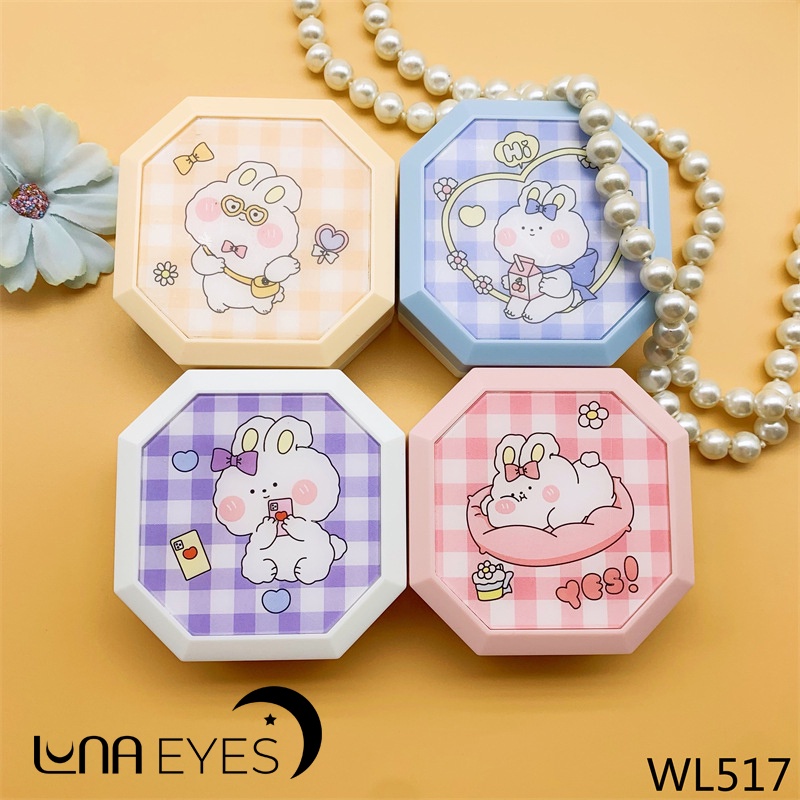 Khay gương Caro LUNA EYES hộp vuông kèm dụng cụ đeo lens
