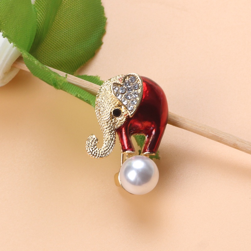 Ghim Cài Áo Hình Chú Voi May Mắn Đính Đá Nhân Tạo Dễ Thương Cho Nữ