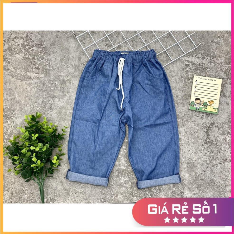 Quần bò giấy dáng lửng bé girl size 5-9T ( cho bạn khoảng từ 17kg - 27kg). Chất mềm, đẹp