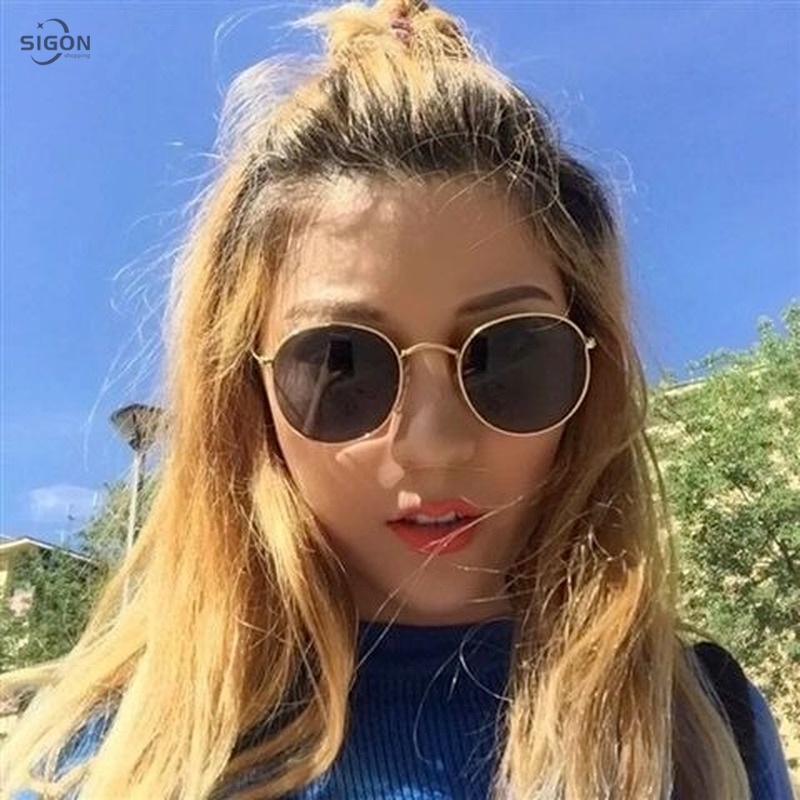 Kính mát gọng tròn nhỏ phong cách Harajuku thời trang trẻ trung
