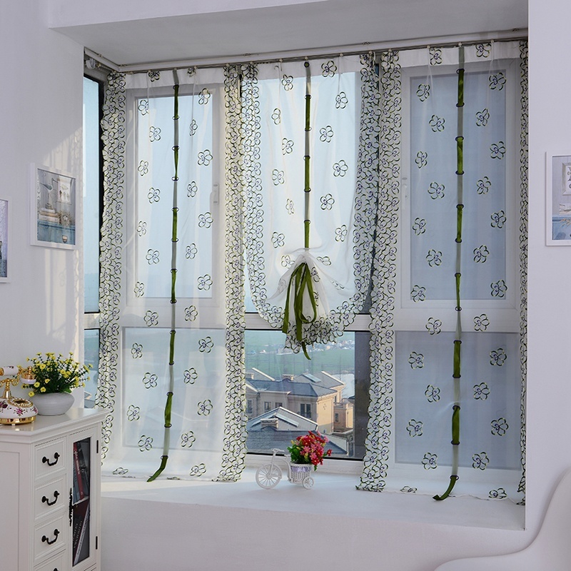 Rèm Cửa Thêu Họa Tiết Đơn Giản Hiện Đại