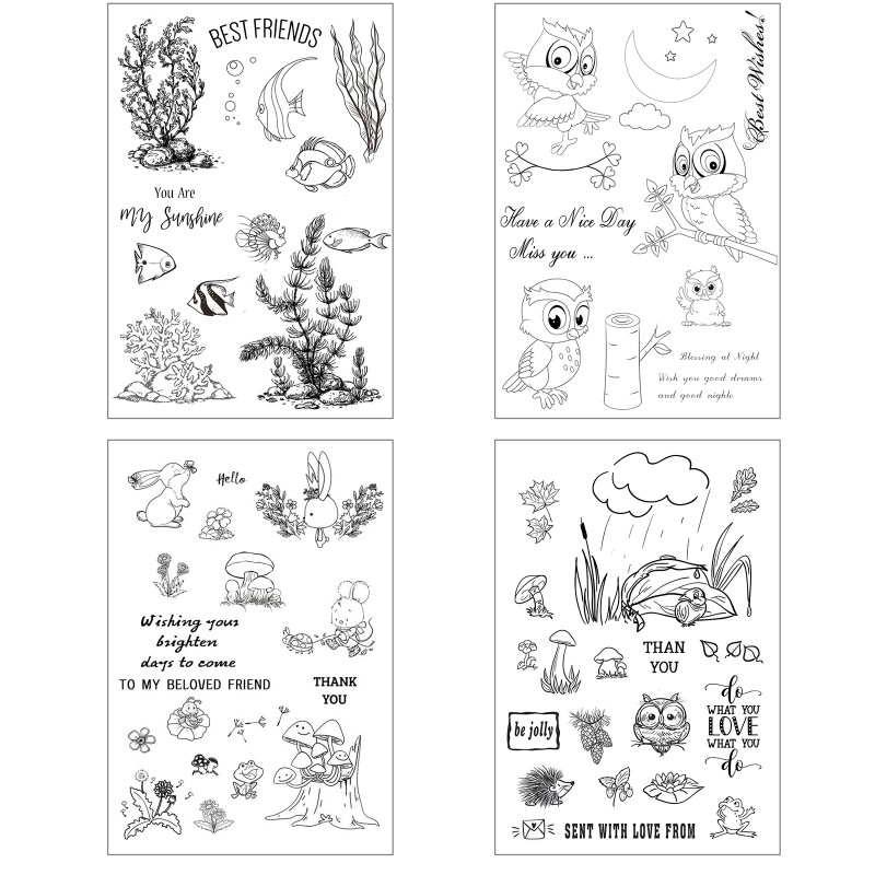 Con Dấu Silicon Trong Suốt Họa Tiết Xinh Xắn Dùng Để Trang Trí Thiệp