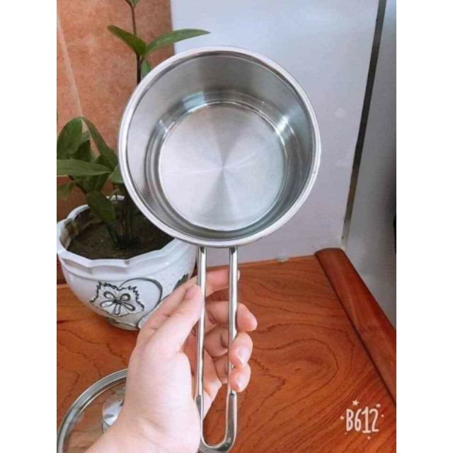 {Hàng Chính Hãng} Quánh Nấu Bột Inox 3 Đáy 12,14,16cm Fivestar Nắp Kính Dùng Bếp Từ {Giá Rẻ}