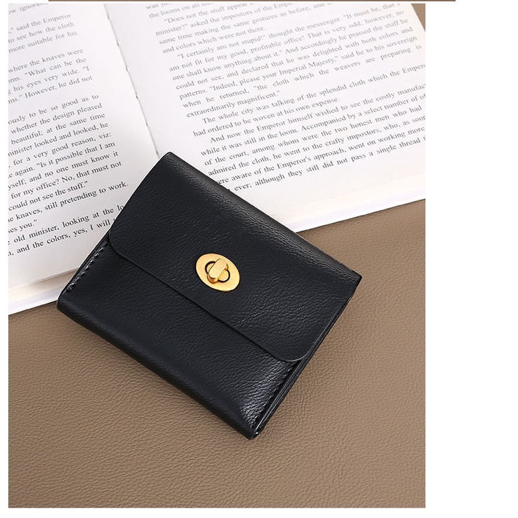 Ví Đựng Thẻ Có Khóa Phong Cách Retro Hàn Quốc