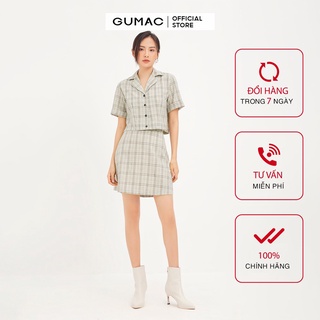 Chân váy nữ caro dáng chữ A GUMAC đủ size, thiết kế basic, VA1272