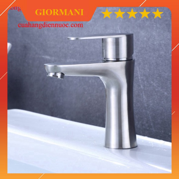Vòi rửa mặt, Vòi chậu lavabo nóng lạnh inox 304 SNL30 tặng đôi đây cấp inox