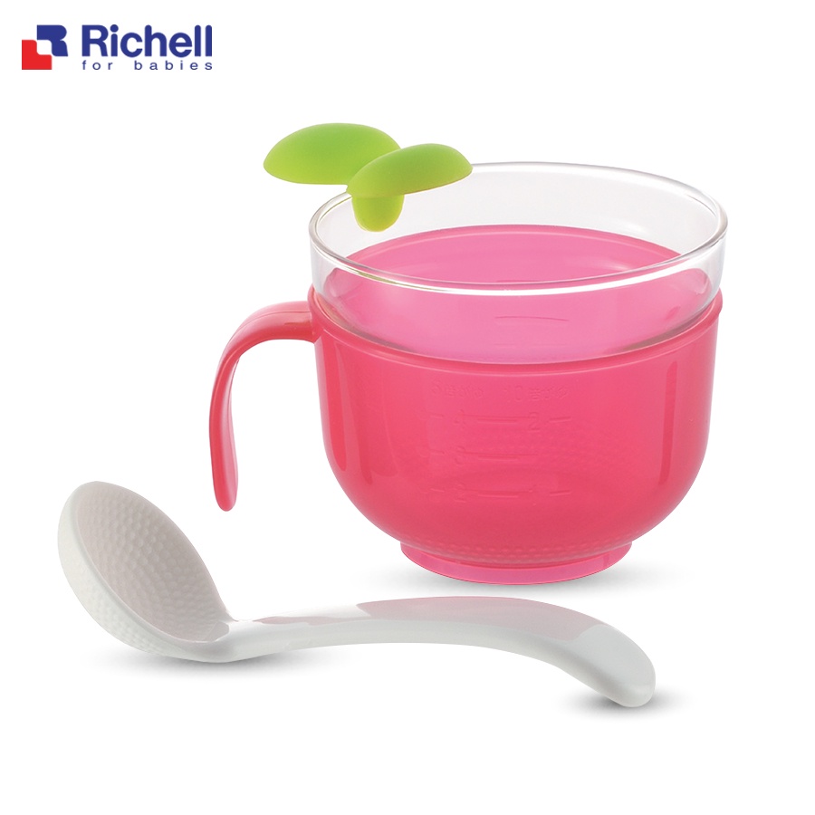 Cốc nấu cháo bằng thủy tinh cho bé Chính hãng Richell