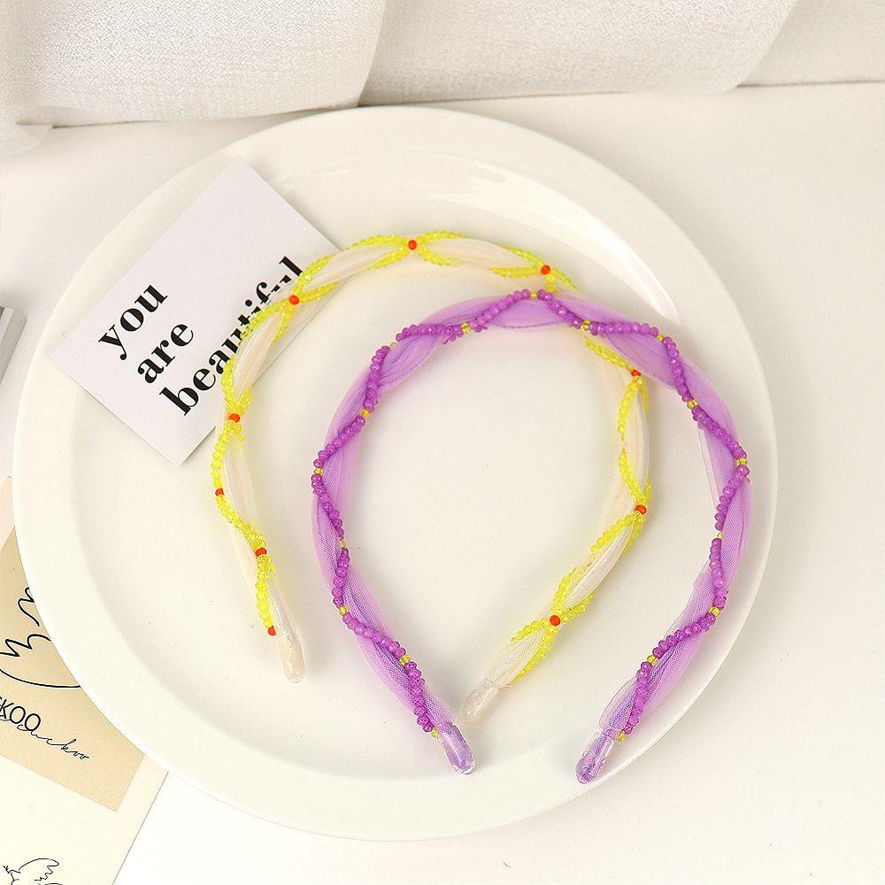 Băng Đô Cài Tóc Đính Hạt Nhiều Màu Sắc Phong Cách Hàn Quốc Sang Trọng