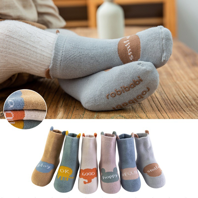 Tất, vớ cổ dài thu đông SIÊU DÀY chống trượt phong cách Hàn Quốc cho bé yêu TTE18