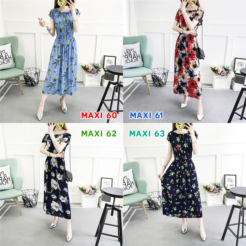 Váy đầm tone cotton maxi dài dạo chơi, đi biển - Mã 68