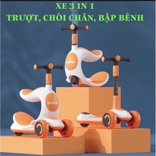 Xe Trượt Scooter 3 in 1 cho bé trai, bé gái, có ghế ngồi,3 bánh, bánh xe phát sáng