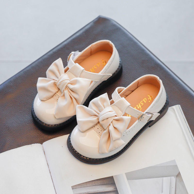 Giày búp bê mũi tròn phối nơ đáng yêu phong cách Nhật Bản 2021 cho bé gái | BigBuy360 - bigbuy360.vn