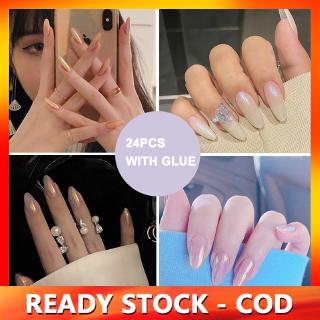 Set 24 Móng Tay Giả Chống Nước Phong Cách Âu Mỹ