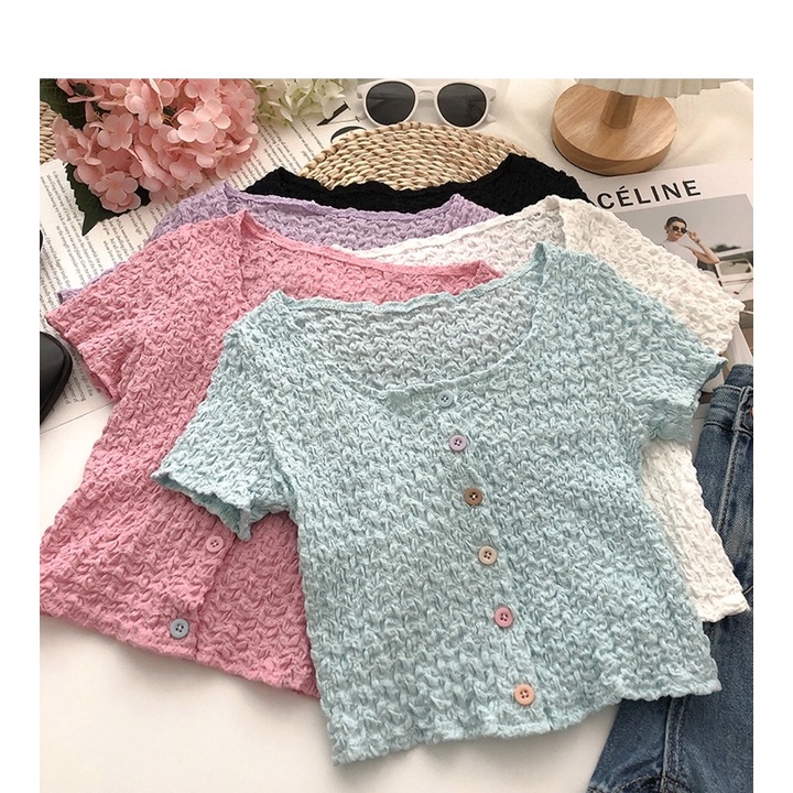 Áo croptop cúc color