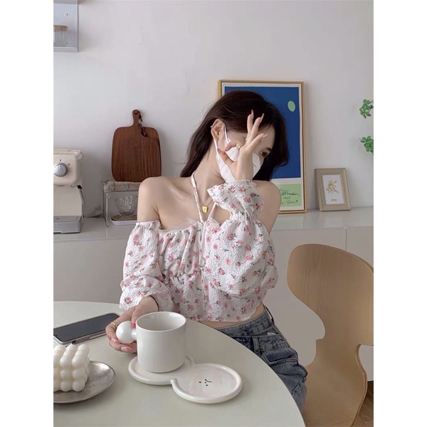 Áo hoa nhí tay phồng Quảng Châu cực xinh