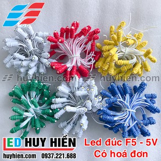 Led đúc phi 5 ngoài trời vỏ màu đơn sắc ( Led đúc F5 5V)